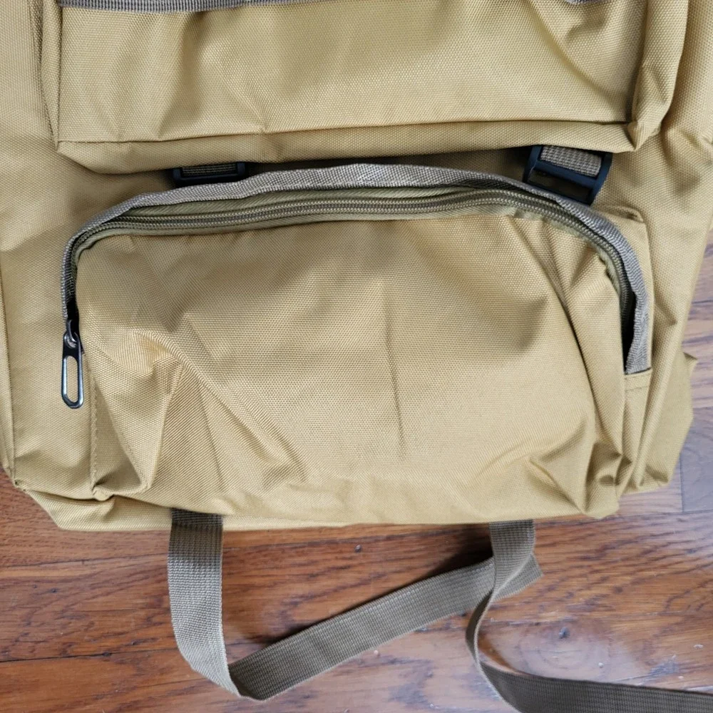 Large Hiking Backpack Waterproof Military Camping Rucksack Travel Daypack Tan